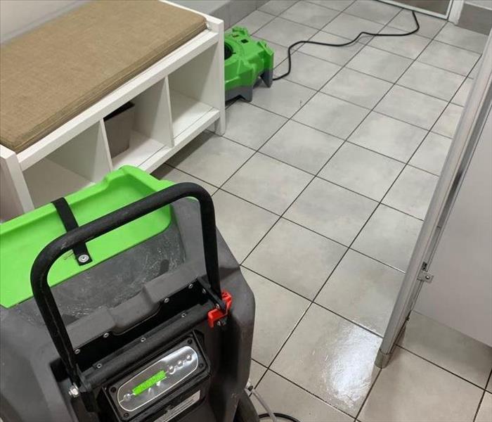 equipment set in bathroom after water loss