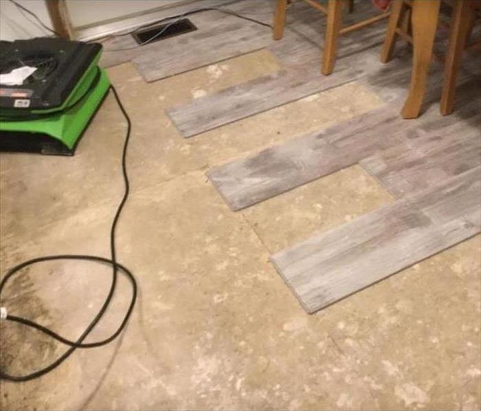 hardwood floors removed and equipment set