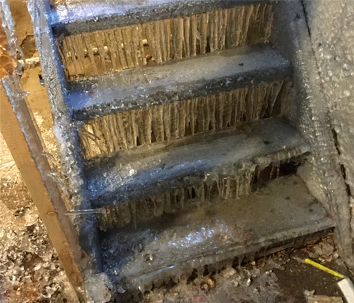 frozen stairs in basement