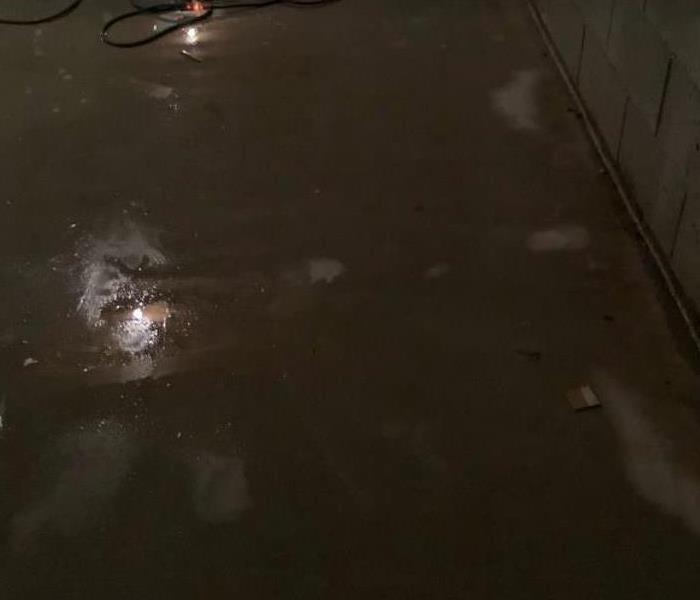 standing water on concrete floor